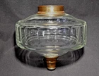 Antique Heavy Slice Cut Glass Font, Duplex Oil Lamp, Brass Collar & Undermount