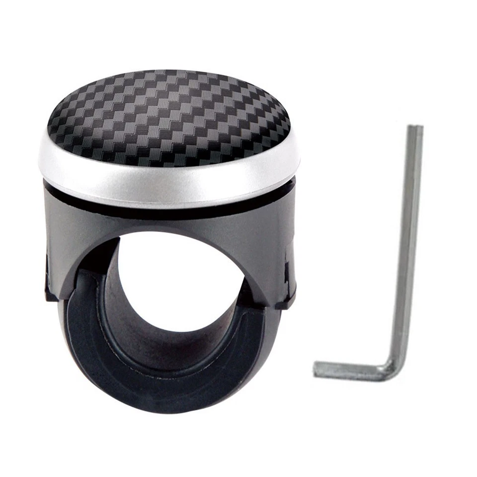 Sleek Carbon Fiber Texture Steering Wheel Knob for Enhanced Vehicle Aesthetics - Image 4 of 4