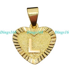 18K Gold Filled Hypo-allergenic Alphabet Letter "L" Heart-Shape Pendant Necklace