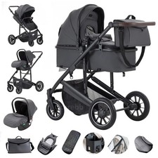 3 in 1 Baby Stroller Travel Pram High Landscape Aluminum Frame Newborn