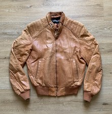 Vintage Wilson Leather Motorcycle Cafe Jacket Brown 42 Distressed