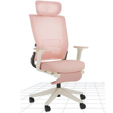 Sedia Da Ufficio Ergonomica OS1P, Poggiatesta 3D Regolabile, Rosa - A