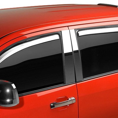 For Ford F-150 15-20 Putco In-Channel Element Chrome Front & Rear Window Visors