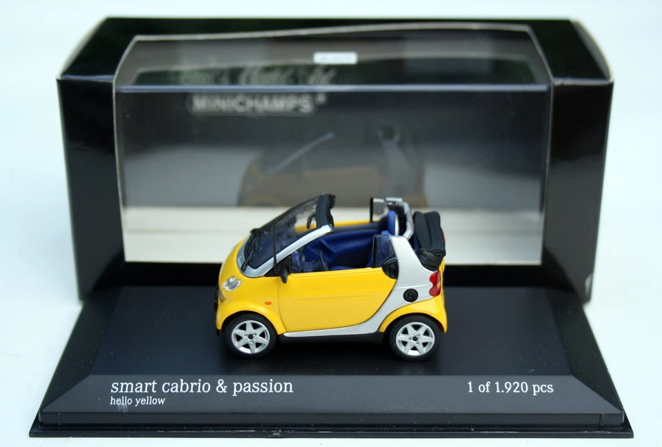 Smart Fortwo Cabriolet Bj. 2003-2007, gelb, Minichamps-Modell im M. 1:43, OVP - Bild 4 von 4