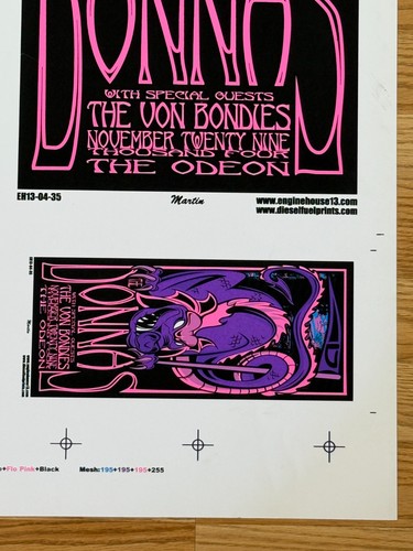 The Donnas Von Bondies Original 2 Concert Poster Handbill Mystical Dragon Ohio - Imagen 7 de 10