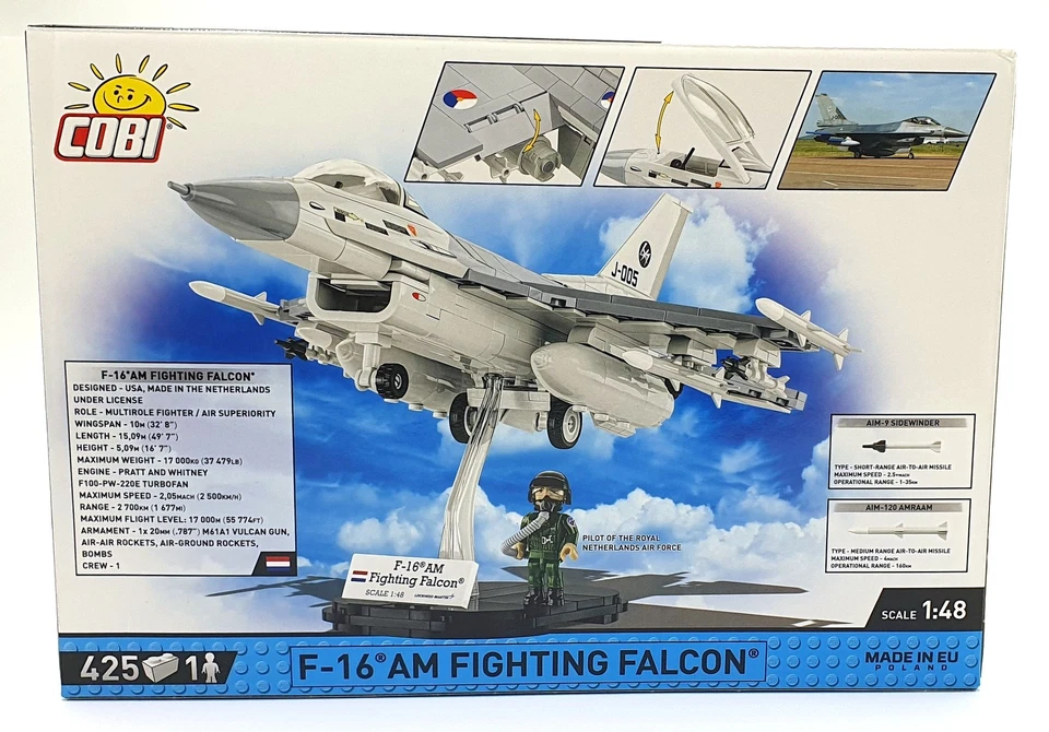 Cobi Bricks 1/48 Scale 5896 - F-16 AM Fighting Falcon Aircraft - Netherlands - Image 2 of 4