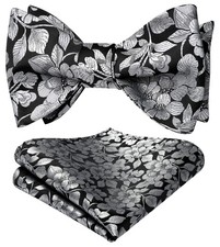 Bow Ties For Men Paisley Bowties Mens Self Tie and Pocket Square Set Silk