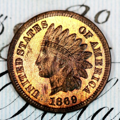 * 1869 * PRISTINE+ GEM PROOF INDIAN HEAD PENNY * FROM ORIGINAL COLLECTION