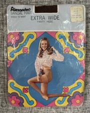 Vintage Alexander's Brown Extra Wide Sheer Sandalfoot Panty Hose Groovy Model