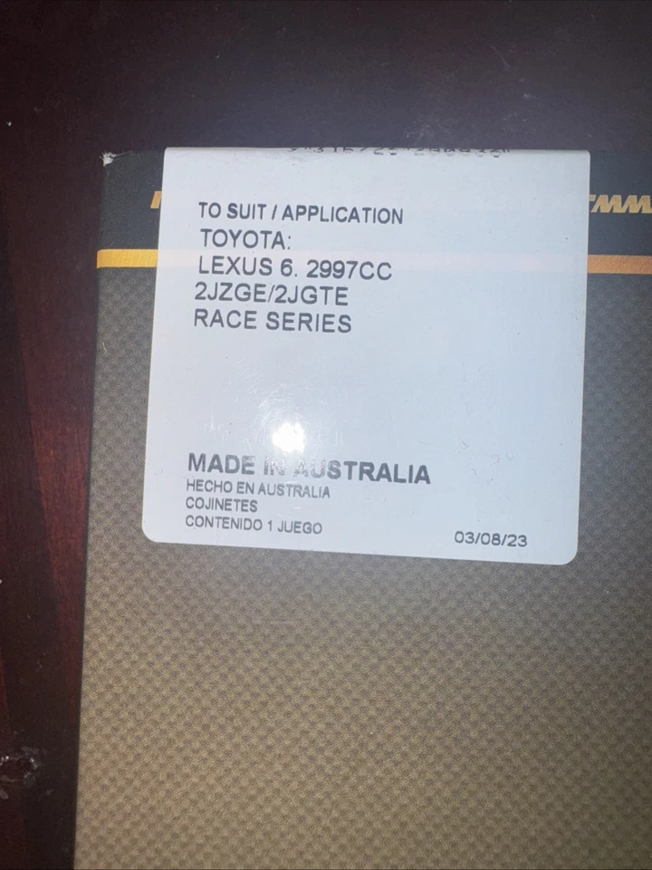 ACL Main Bearing Set 7M8103H-STD; Race Series Std for Toyota/Lexus 2.5L, 3.0L - Image 2 of 3