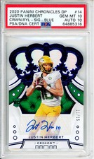 2020 Panini Chronicles Crown Royale Justin Herbert RC die-cut /15 Psa 10 Auto 10