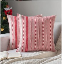 Christmas Valentines Pillow Covers 20x20 Inch Set of 20" x 20" Pack of 2 Red