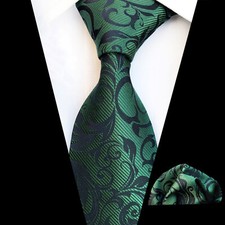 Set Di Cravatta E Foulard Verde A Vortice Fatti A Mano Per Uomo Matrimonio