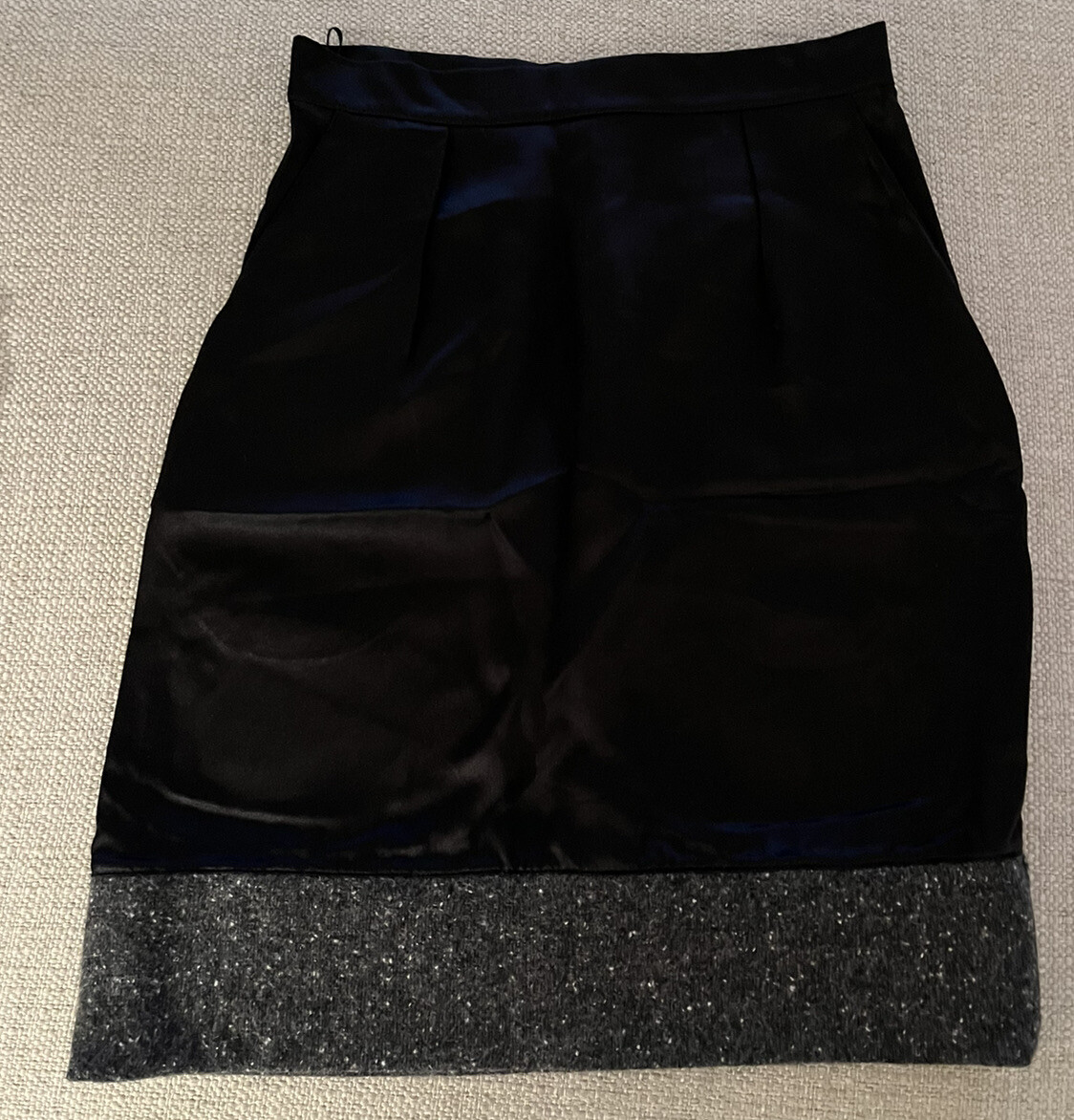 YVES SAINT LAURENT rive gauche Black Gray skirt~ Sz S~ Made In italy