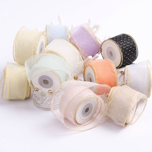 10 Yards Polka Dot Yarn Ribbon Webbing DIY Bow Hair Flower Wrapping Accessories - Picture 4 of 17