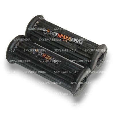 Front Footrest Rubber Set Rectangular Hole Compatible With