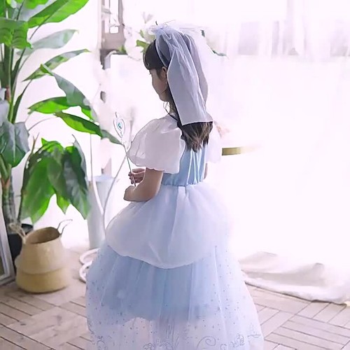 Girls Princess Lace Costume Cinderella Cosplay Fancy Dress up Kids Book Day Gift - Video 1 of 1