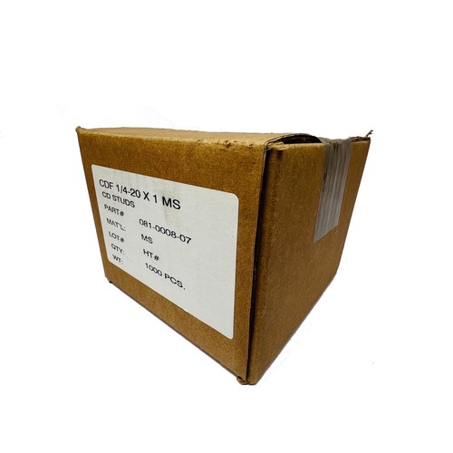 CDF 1/4-20 x 1" MS Welding Studs, Box Of 1,000 MS Copper Plated Mat: Mild Steel - Picture 3 of 3