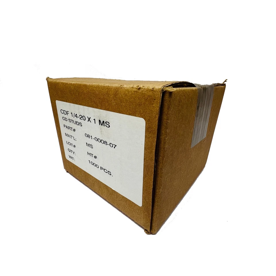 CDF 1/4-20 x 1" MS Welding Studs, Box Of 1,000 MS Copper Plated Mat: Mild Steel - Image 3 of 3