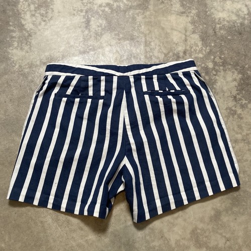 Banana Republic Shorts Women 6 Ryan 5in Blue White Striped Gold Buttons Nautical - Picture 5 of 8