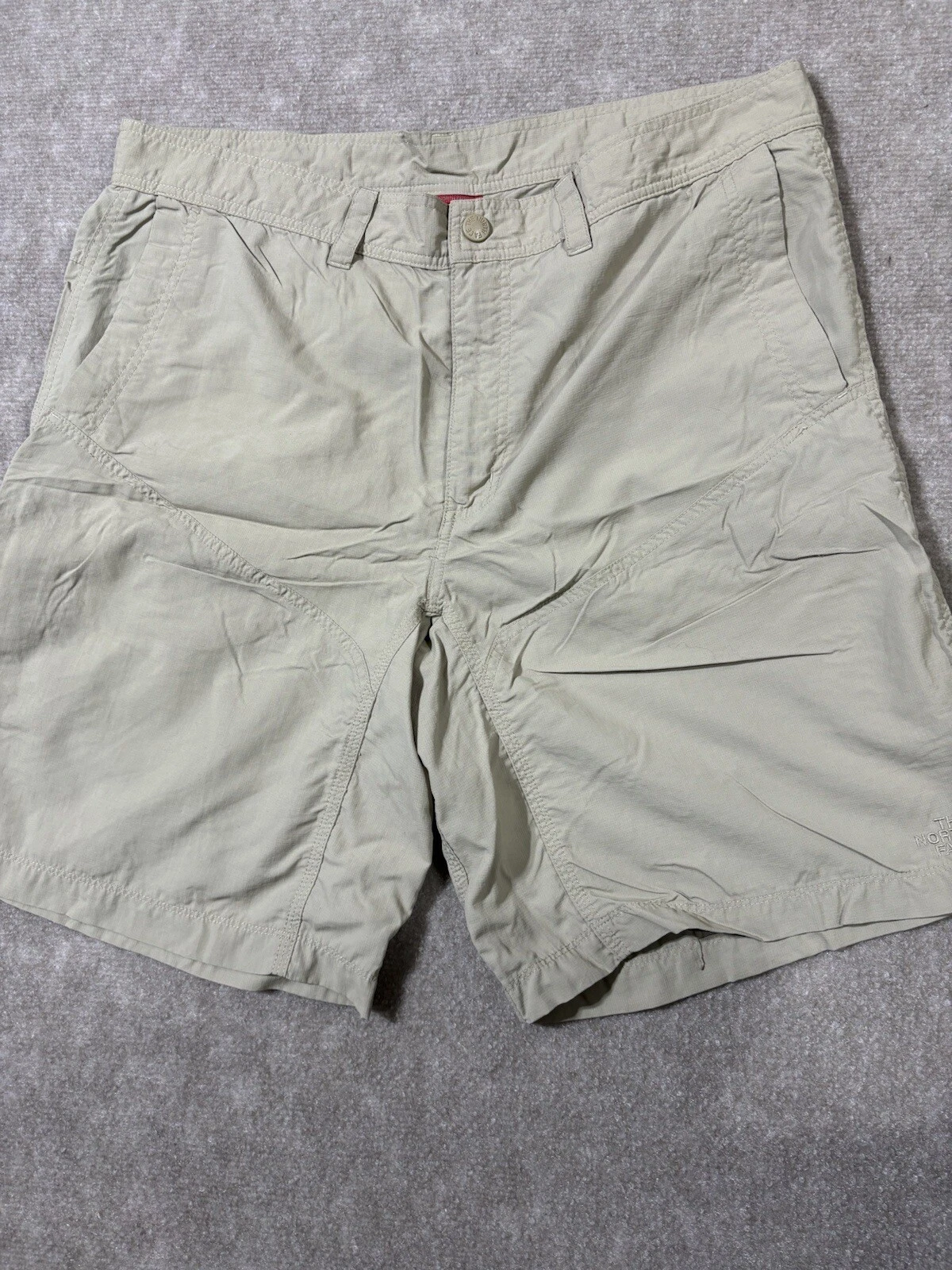 North Face Shorts Mens 38 Khaki Beige Tan Cargo Ripstop Casual Outdoors Hiking