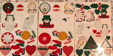 1980s LOT VINTAGE STICKERS CHRISTMAS SANTA WREATH HOLLY CANDY CANE Current 1985