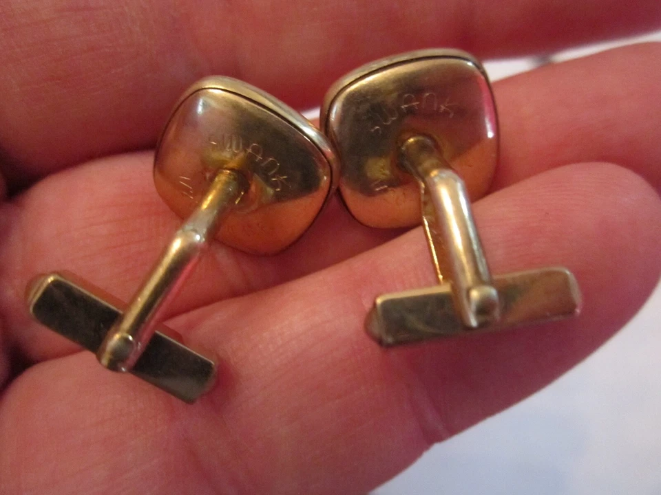 GEMELOS Y 3 BOTONES RELLENOS DE ORO 12K SWANK VINTAGE CON PERLA M O - SC-7A Foto 2 de 4