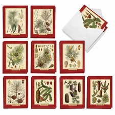 20 Seasons Greetings Cards (10 Designs, 2 Ea) - Pining for Xmas AM9627SGG-B2x10