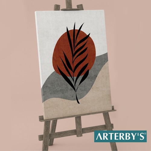 Poster Quadro Tela Canvas - Illustrazione Minimal Foglie Astratte A007-D001 - Picture 6 of 19