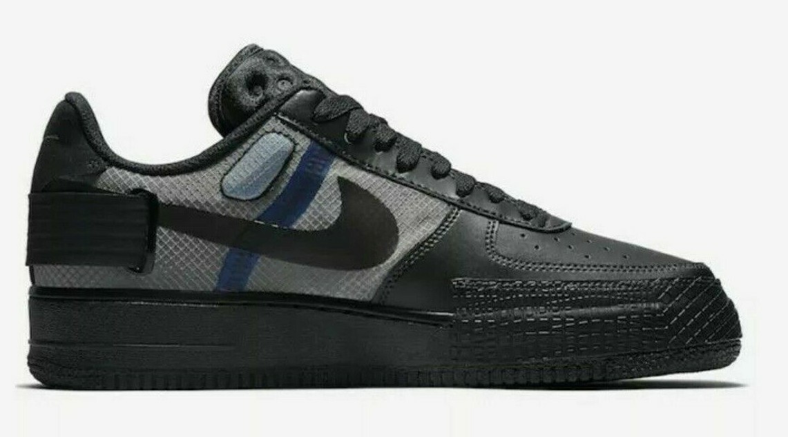 nike air force 1 type black blue