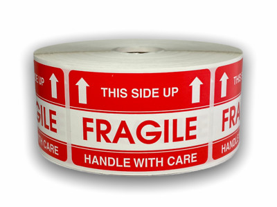 Fragile / This Side Up (2''x3'') Arrow Shipping Stickers 500 Labels