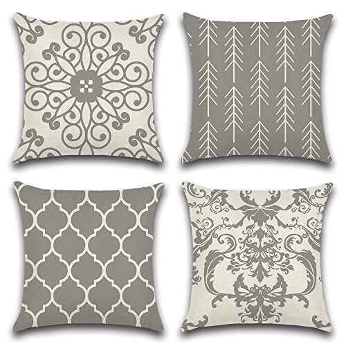 Colorful Printed 4-Pack Pillow Cases Cushion Covers Throw Pill Protectors-image