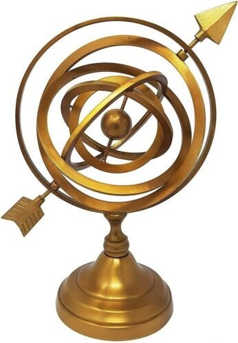 Mosiądz Antyczna Kula Armilarna Dekoracja stołu Kula armilarna Funkcjonalna - Zdjęcie 8 z 9