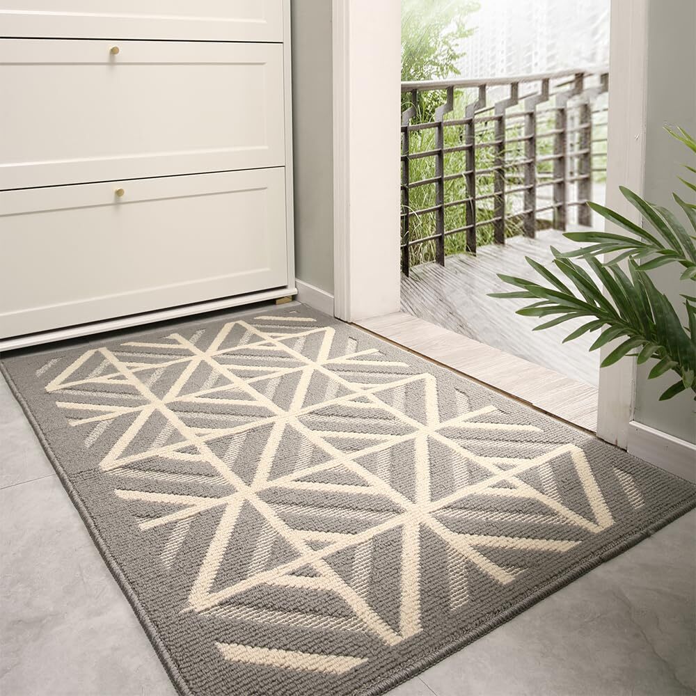 Non-Slip Indoor Outdoor Door Mat Dirt Resistant Low-Profile Entrance Rug