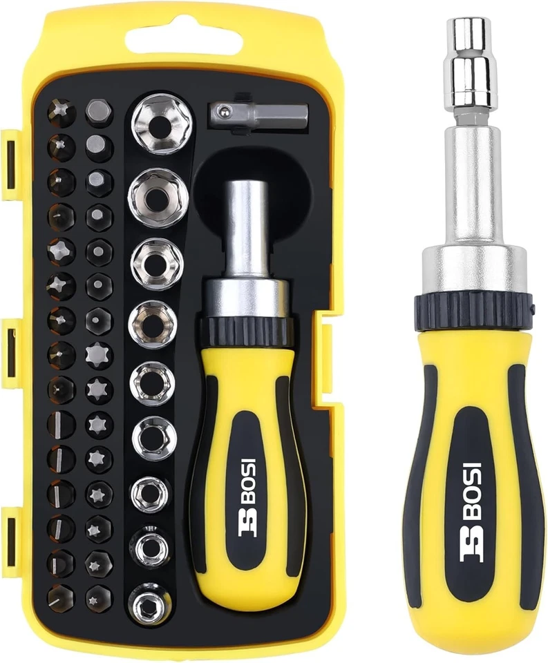BOSI TOOLS Ratchet Screwdriver Set 41 Pieces Socket Set Magnetic Screwdriver Bit - Image 3 of 4