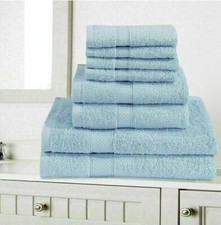 Luxury 600GSM Genuine 100% Combed Fluffy extra soft Cotton 8 PCS Towel Bale SET 