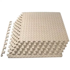 Exercise Puzzle Mat Beige 24 In. X 24 In. X 0.5 In. EVA Foam Interlocking Anti-F