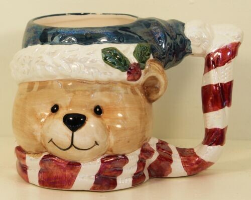 Santa and Teddy Bear Pearlized Mugs *Lot of 2 - Picture 7 of 12