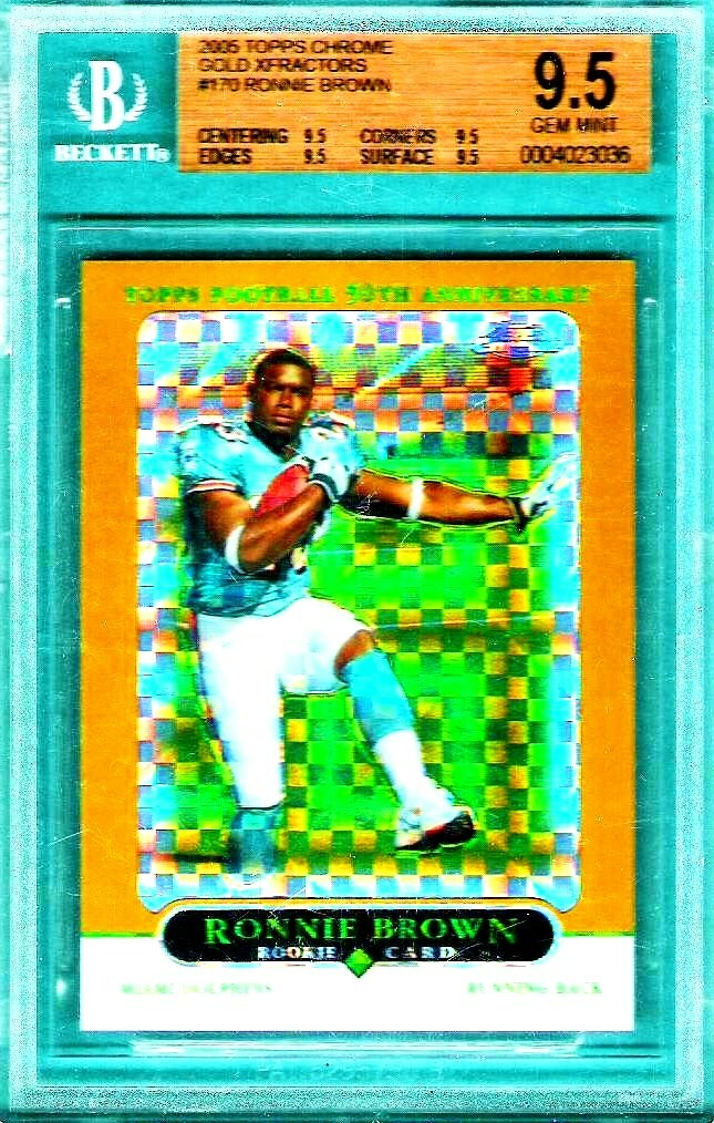 #261/399 BGS 9.5 Rc Gold Xfractor Ronnie Brown Rookie 2005 Topps Chrome #170 SP