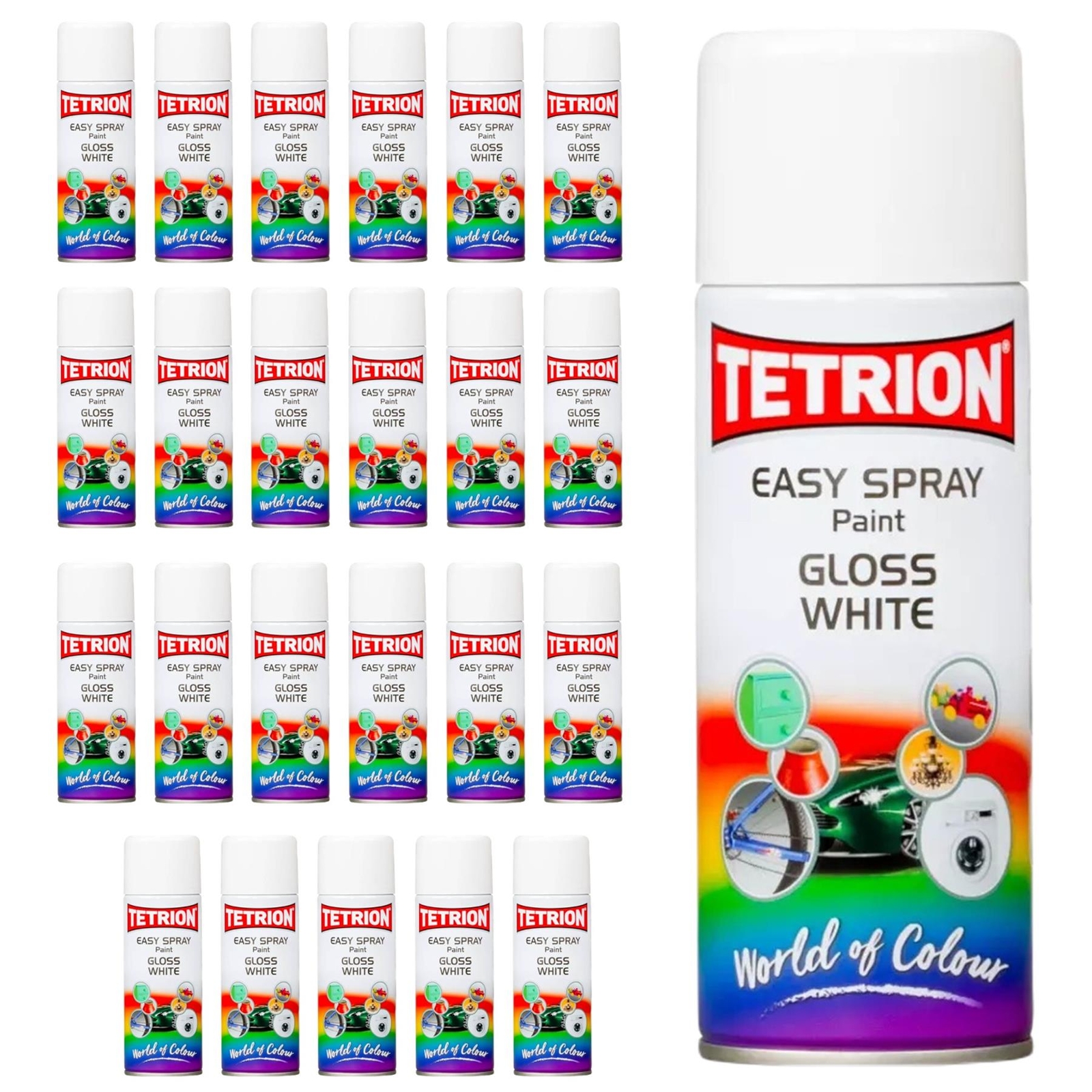 Tetrion Easy Spray Gloss White Paint 400ml X 24