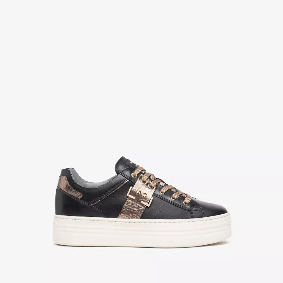 Scarpe Nero Giardini donna sneakers platform in pelle I308412D nero foto 2