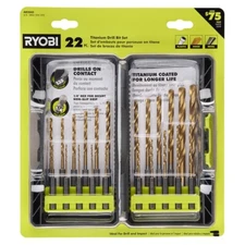 Ryobi AR2042 22-Piece Titanium Drill Bit Set