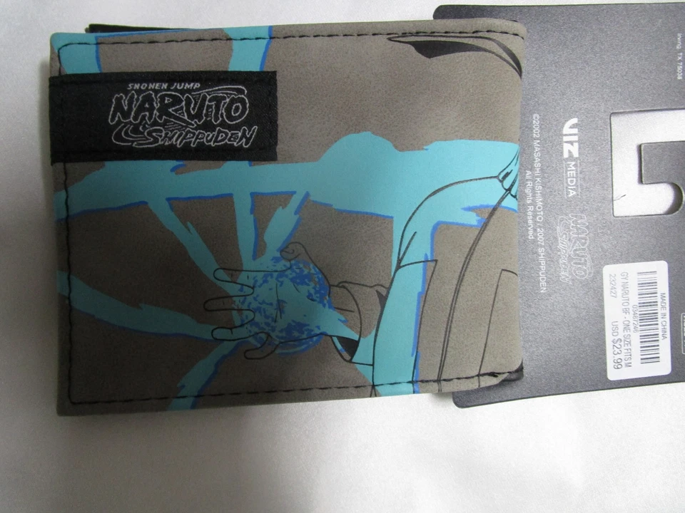 Naruto Metal Logo Bifold Wallet Shippuden Konohagakure Kakashi symbol Japanese - Image 3 of 3
