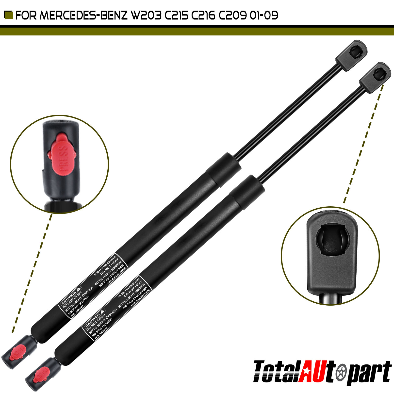 1Pair Rear Trunk Lift Supports Struts Shocks For Mercedes Benz C230 2002-05 C320