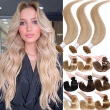 Thick 100G Russian Pre Bonded Keratin Glue Nail U Tip Remy Human Hair Extensions