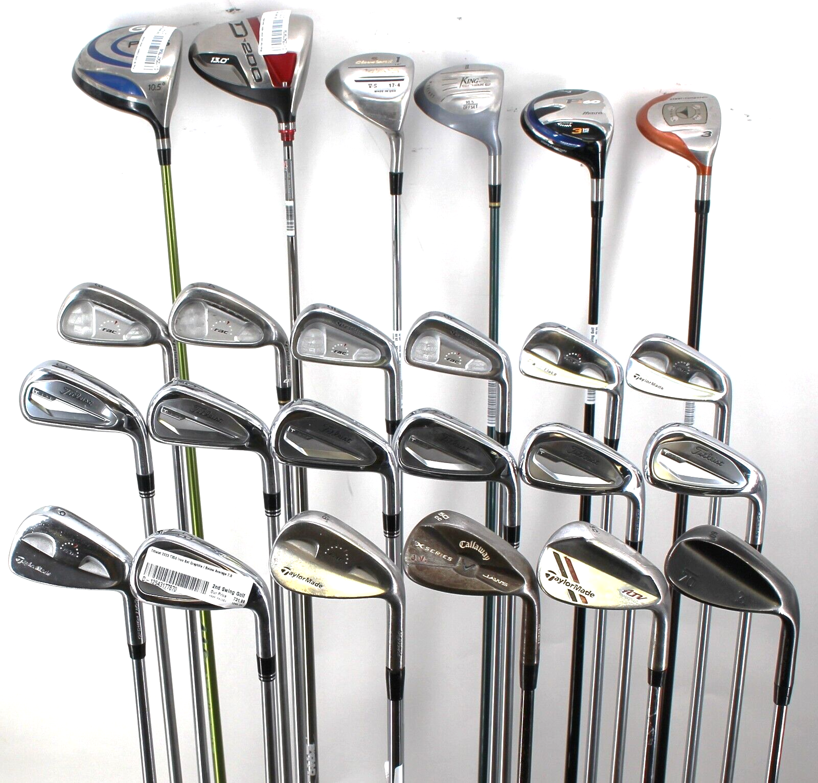 Lot of 24 Golf Clubs — Assorted Brands, Lengths, Lofts, and Flexes, Right-Handed