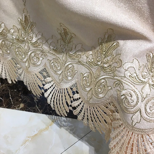 Blumen bestickt Halb Verdunkelungsvorhang Europäische Gardine für Wohnzimmer 1 Panel - Bild 19 von 44