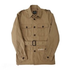 Safari Jacket Men's Four Pockets Hunting Jacket Vintage Casual Work Coat