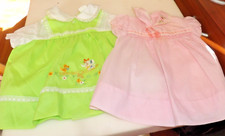 2 vintage Baby Girl Nylon dresses Pink Mint green Cradle togs