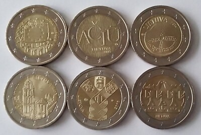 Litauen Lithuania Lietuva  2 Euro 2015  - 2025 bankfrisch,  AUSWAHL